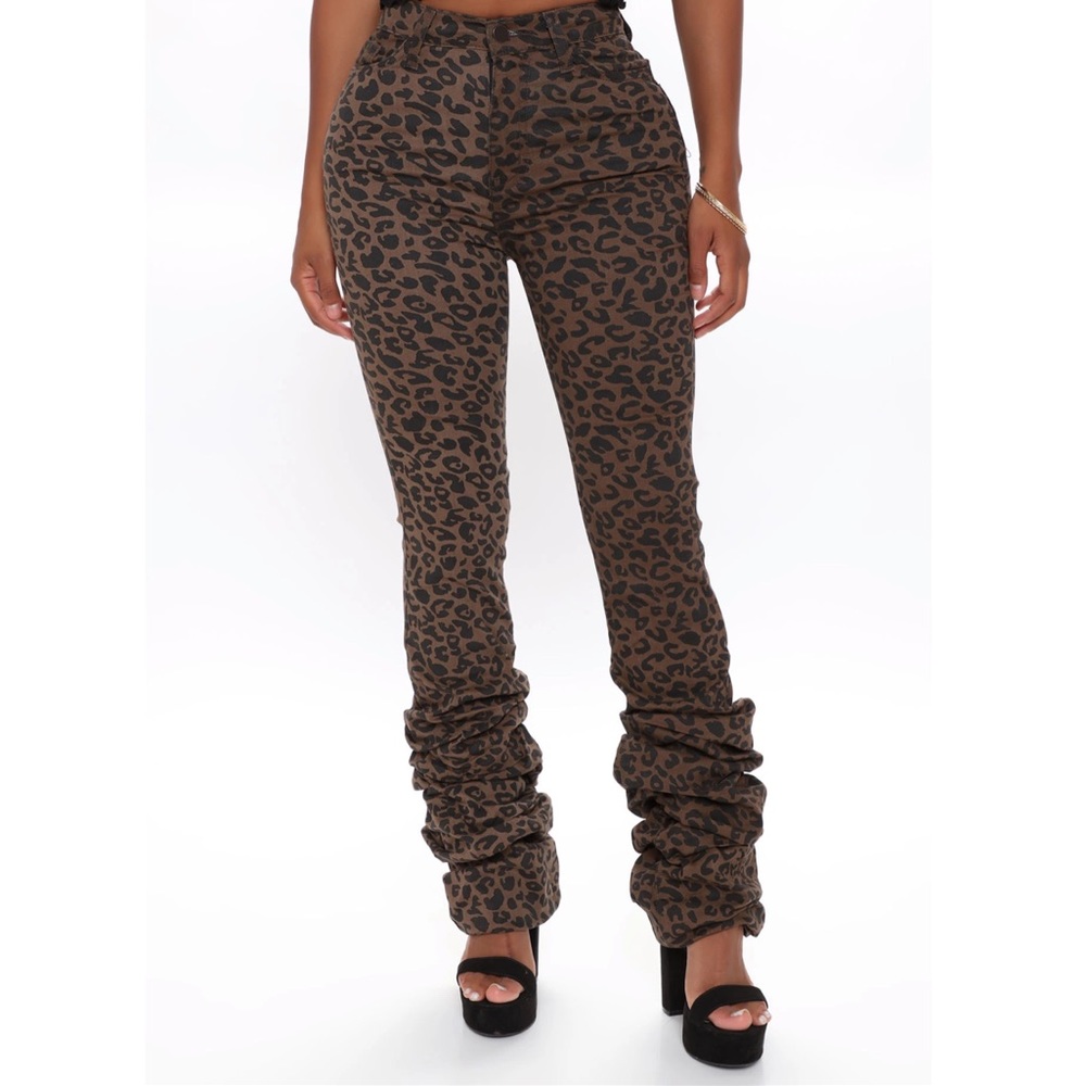 Stacked Leopard Pants